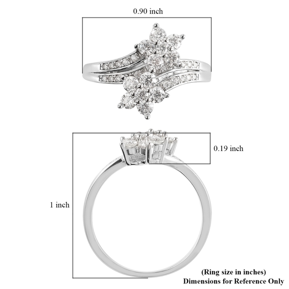 MOISSANITE BYPASS FLOWER RING - Picture 7 of 10
